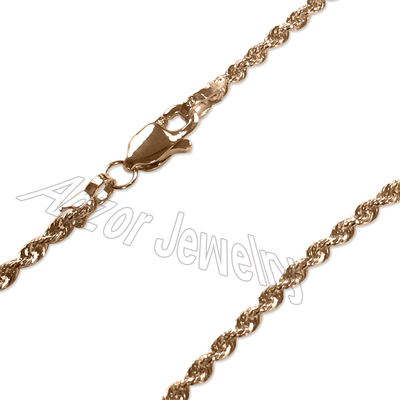 Russian Style Diamond Pendant with 14k Rope Chain