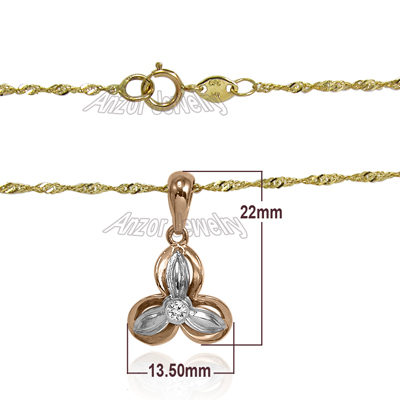 Russian Style Diamond Pendant with 14k Gold Chain