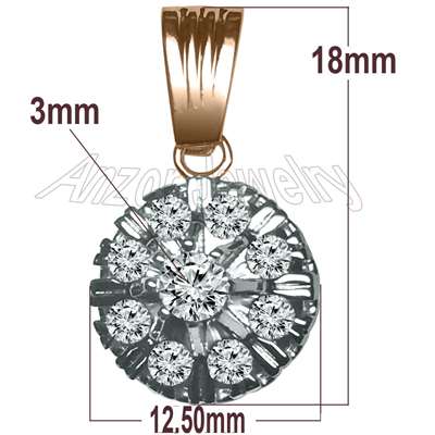 14K Two-Tone Gold Diamond Russian malinka Pendant