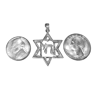 14k Gold Jewish Star of David Pendant 14k
