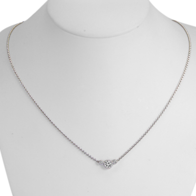 Three Stone Cubic Zirconia Pendant in Silver