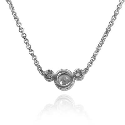 Three Stone Cubic Zirconia Pendant in Silver