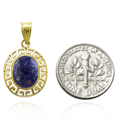 14k Solid Gold Blue Lapis Charm