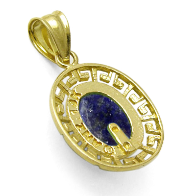 14k Solid Gold Blue Lapis Charm