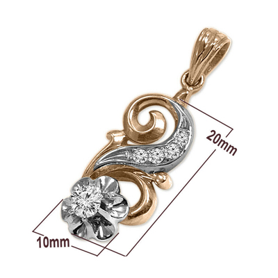 Russian Style Diamond Pendant in 14k 585