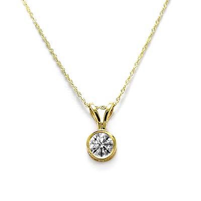14k Gold White Lab Grown Diamond Pendant 1ct.