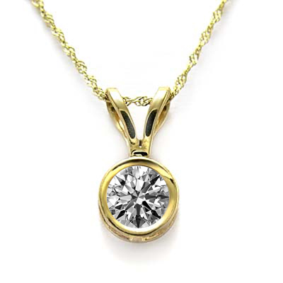 14k Gold White Lab Grown Diamond Pendant 1ct.