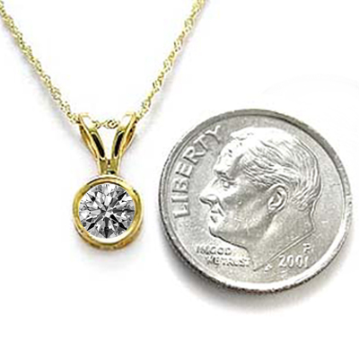 14k Gold White Lab Grown Diamond Pendant 1ct.