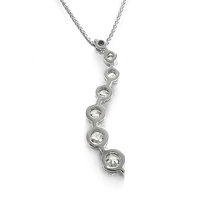 14k White Gold Journey White Sapphire Pendant