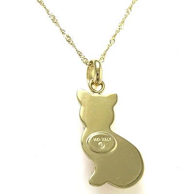 Gorgeous 14k Gold Cat Pendant