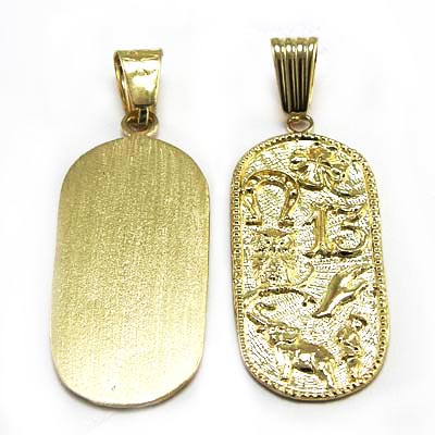 14k Gold 7 Talisman Good Luck Pendant