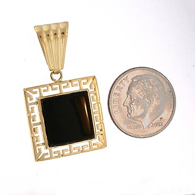 14k Gold Onyx Pendant