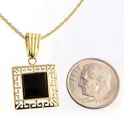14k Gold Onyx Pendant