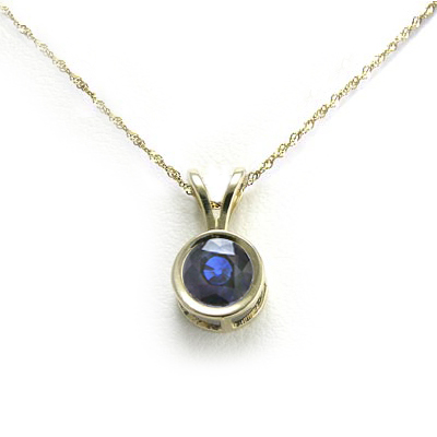 14k Gold Ceylon Sapphire Necklace
