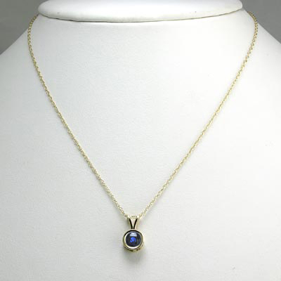 14k Gold Ceylon Sapphire Necklace