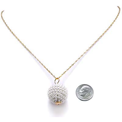 14k Solid Gold Pearl Pendant neckless