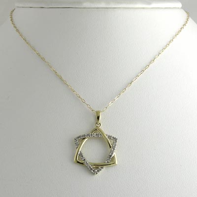10k Gold Diamond Star Pendant