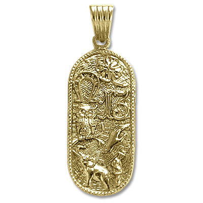 10k Yellow Gold 7 Lucky Tokens Charm Pendant