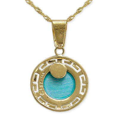 14k Yellow Gold Turquoise Necklace