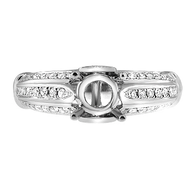 18k White Gold Diamond Pave Setting  Ring