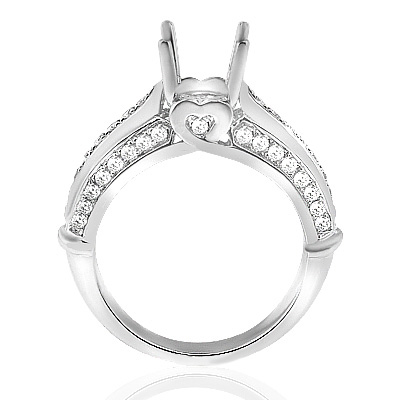 18k White Gold Diamond Pave Setting  Ring