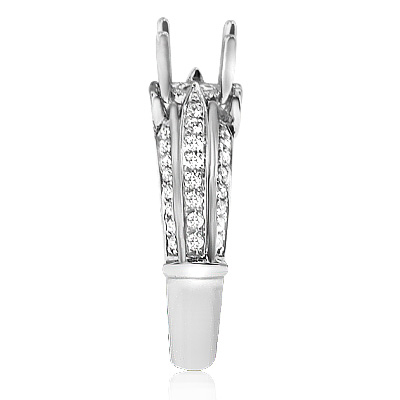 18k White Gold Diamond Pave Setting  Ring