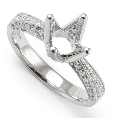 18k White Gold Diamond Setting Ring