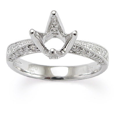 18k White Gold Diamond Setting Ring
