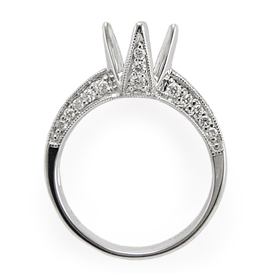 18k White Gold Diamond Setting Ring