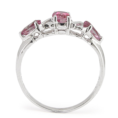 14k White Gold Pink Topaz Ring