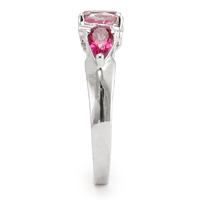 14k White Gold Pink Topaz Ring