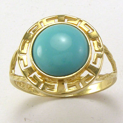 14k yellow Gold Turquoise Ring