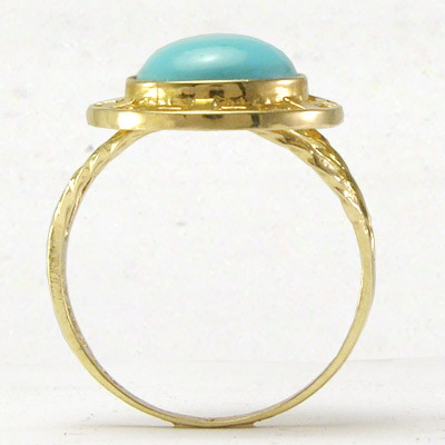 14k yellow Gold Turquoise Ring