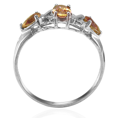 14k White Gold Brown Topaz Ring