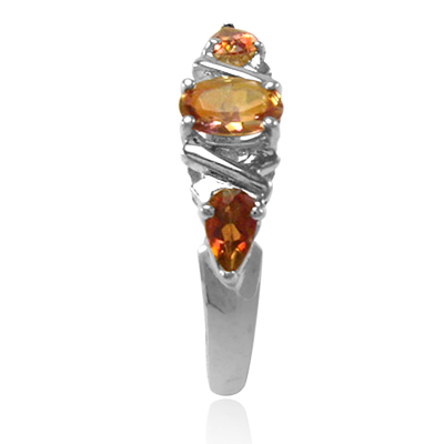 14k White Gold Brown Topaz Ring