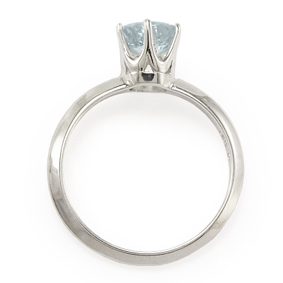 Platinum Aquamarine Engagement Ring