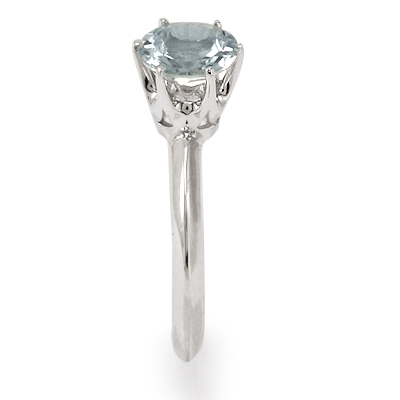Platinum Aquamarine Engagement Ring