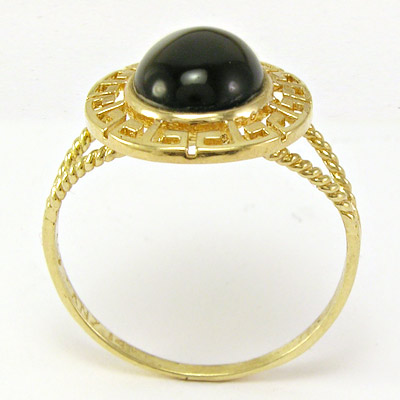 14k Gold Greek Onyx Ring