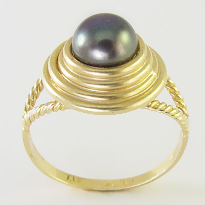10k solid gold Love Knot Pearl Ring