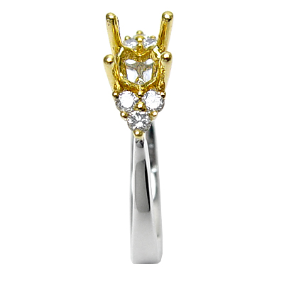 18k yellow and white Gold Ring Setting