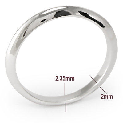 950 Platinum Knife Edge Plain Wedding Band