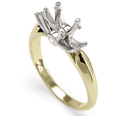 14k Two-Tone Gold Diamonds Engagement Setting Ring