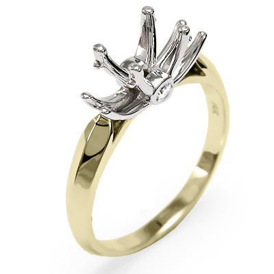 14k Two-Tone Gold Diamonds Engagement Setting Ring