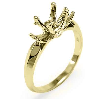 18k Yellow Gold Engagement Setting Ring