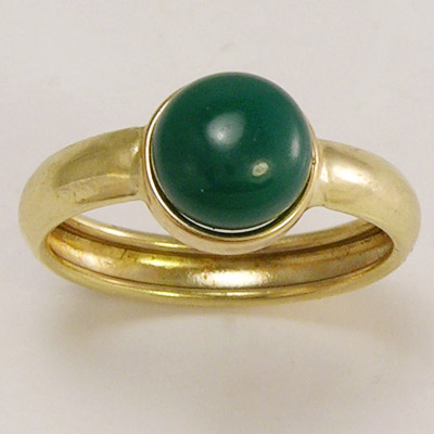 14k Gold Green Onyx Ring