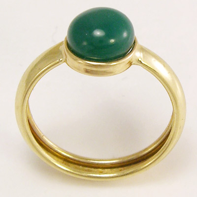14k Gold Green Onyx Ring