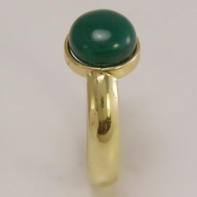 14k Gold Green Onyx Ring