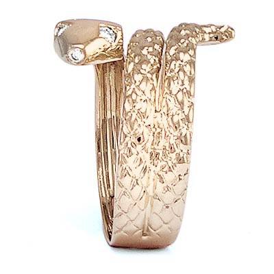 18k Rose Gold Serpent Diamond Men's Ring