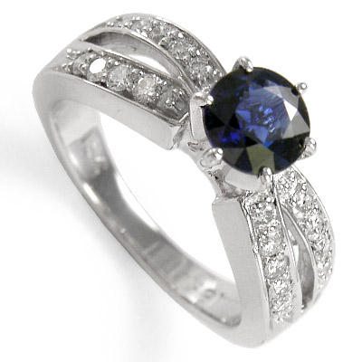 18k Sapphire and Diamond Anniversary Ring