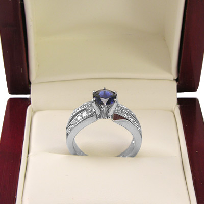18k Sapphire and Diamond Anniversary Ring